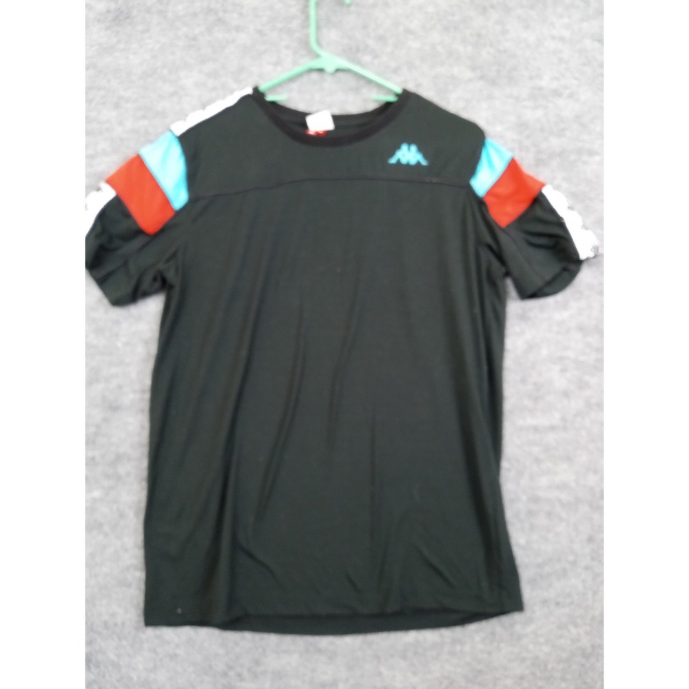 Kappa T-Shirt‎ Mens Large Black Colorful Logo Graphic Tee Athleisure